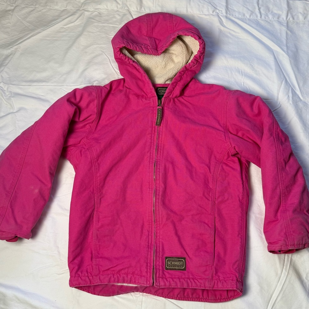 Pink Schmidt children's coat with hood Size Medium workwear